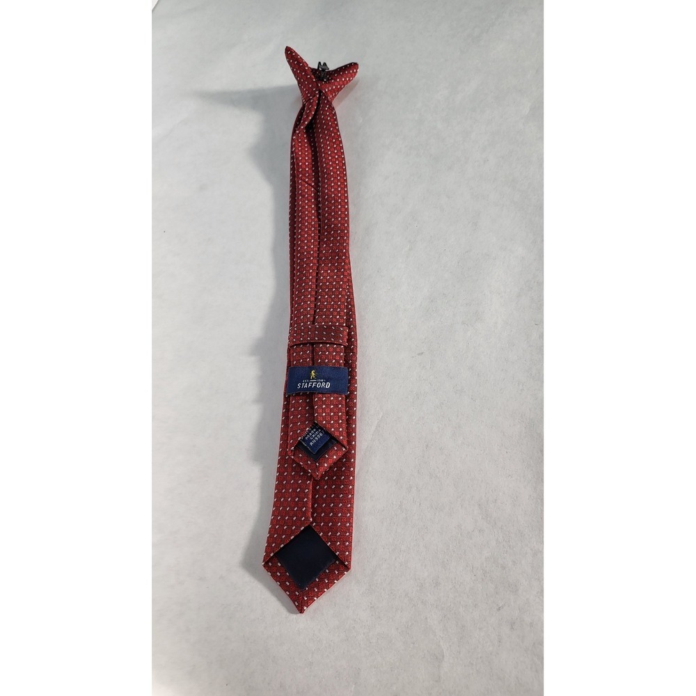 Stafford Red Tie Clip On Polka Dot Kids Formal Occasion - Picture 3 of 4